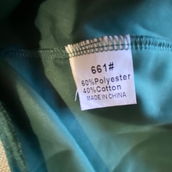 Green Velvet Teal Tier Zip Up Hooded Sweatshirt Style Top- Sz-2XL - Picture 11 of 16